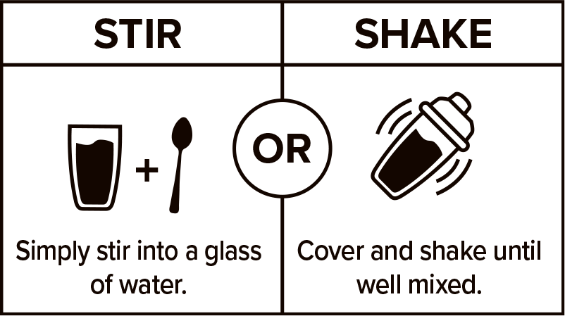 How to take: Stir or Shake