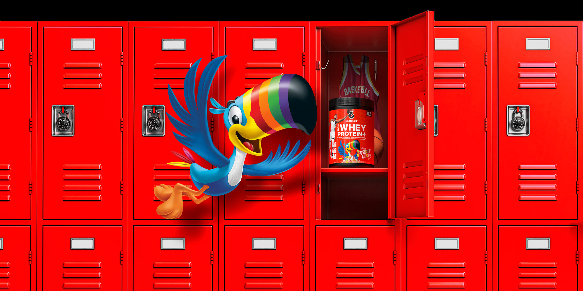 100% Whey Protein Plus Kellogg's Froot Loops® at school